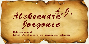 Aleksandra Jorgonić vizit kartica